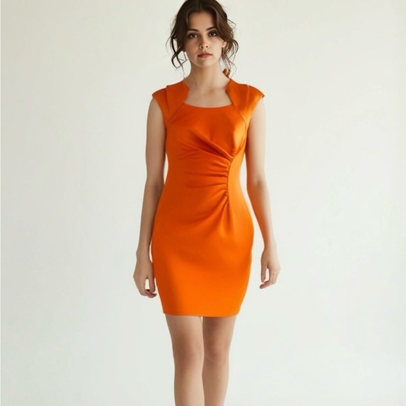 Calvin Klein Dresses & Skirts - Calvin Klein Elegant Orange Sleeveless Dress Size 4